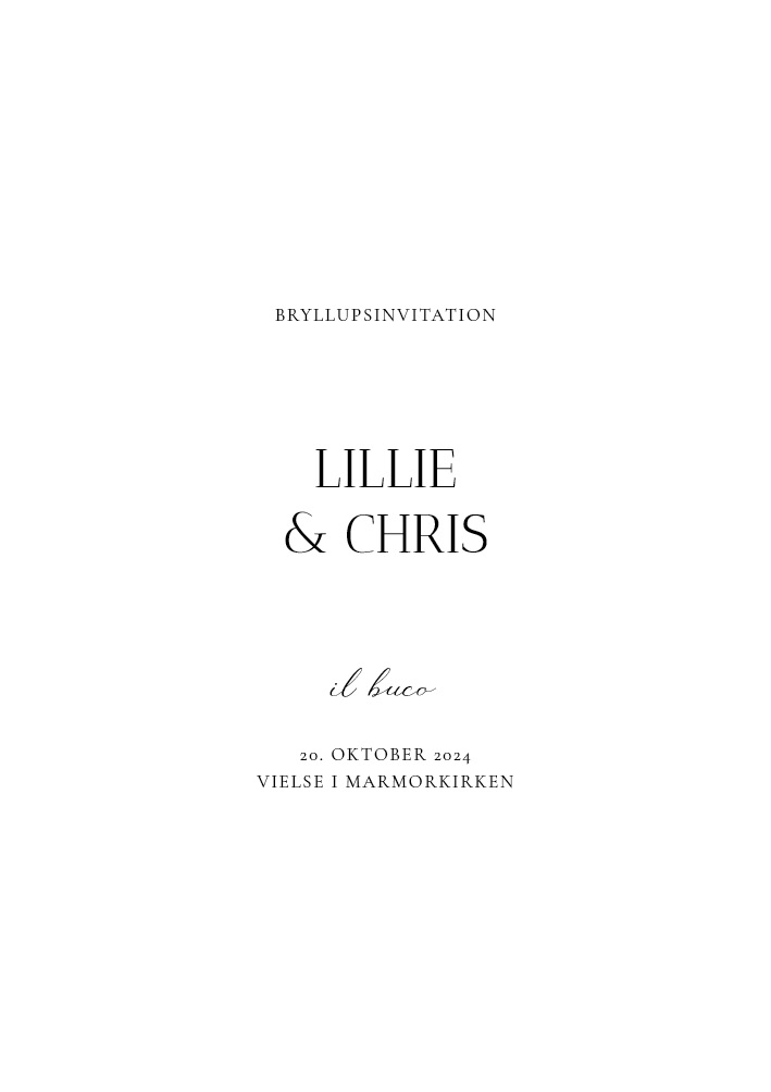 Minimalistisk - Lillie og Chris Bryllupsinvitation